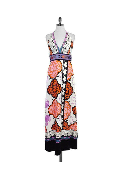 Current Boutique-ITW by Claude Brown - Multicolor Floral Print Silk Maxi Dress Sz 4