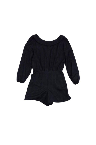Current Boutique-In God We Trust - Black & Navy Checkered Wool Romper Sz 4