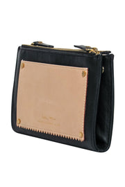 Current Boutique-India Hicks - Black Smooth Leather Zip Wallet w/ Contrast Pocket