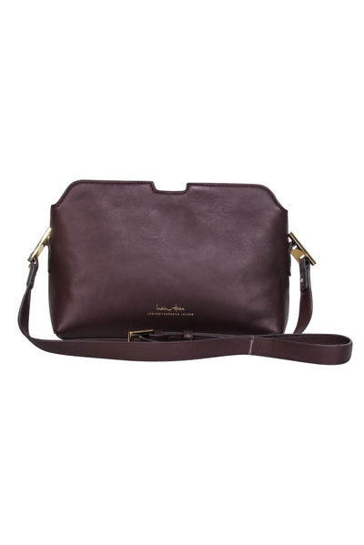 Current Boutique-India Hicks - Deep Burgundy Smooth Leather Crossbody w/ Gold Hardware