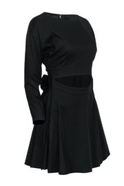 Current Boutique-Intermix - Black Long Sleeve Mini Dress w/ Waist Cutout Sz S
