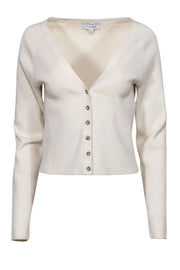 Current Boutique-Intermix - Cream Ribbed Button-Up Cardigan Sz XL