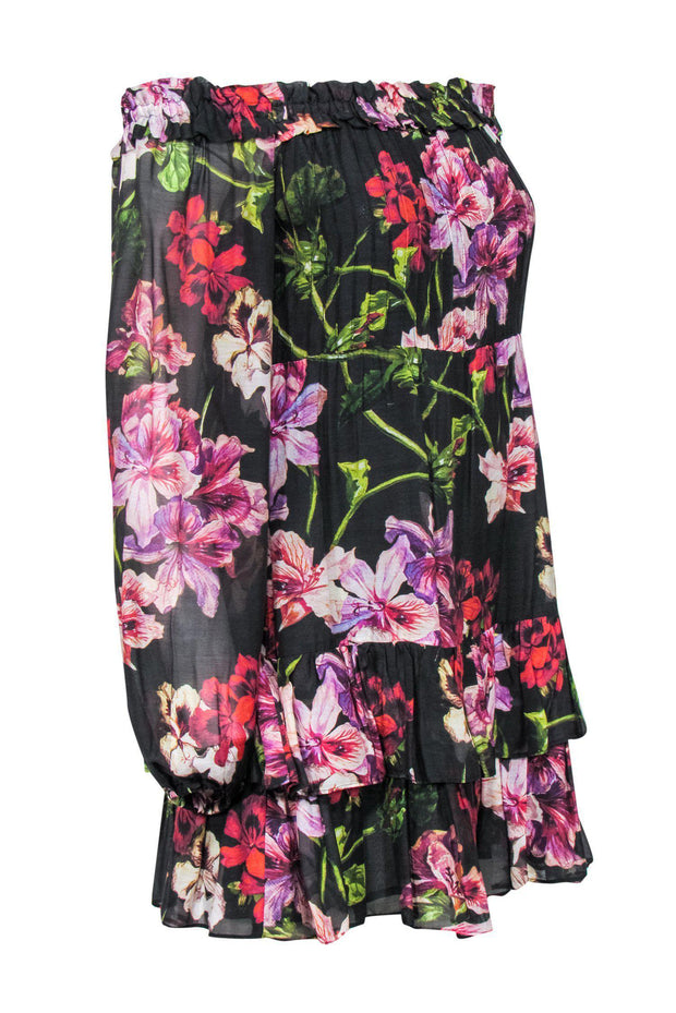 Current Boutique-Intermix - Dark Floral Off-the-Shoulder Dress Sz M
