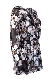 Current Boutique-Intermix - Floral Silk Lace-Up Dress Sz S
