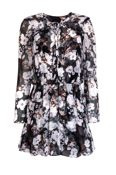 Current Boutique-Intermix - Floral Silk Lace-Up Dress Sz S