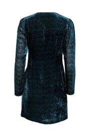 Current Boutique-Intermix - Hunter Green Textured Velour Ruched Dress Sz 2