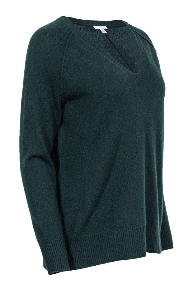 Current Boutique-Intermix - Hunter Green V-Neck Cashmere Sweater Sz S