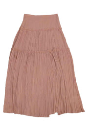 Current Boutique-Intermix - Pink Pleated Maxi Skirt Sz L