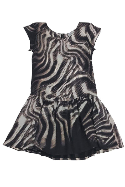 Current Boutique-Intermix - Sheer Drop Waist Animal Print Dress Sz S