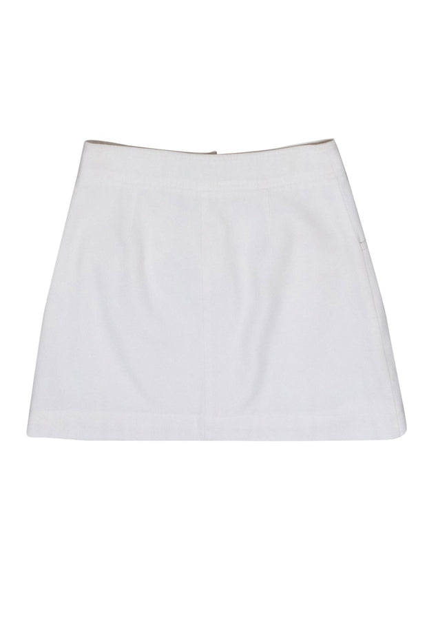 Current Boutique-Intermix - White Denim Button-Fly Miniskirt Sz 2