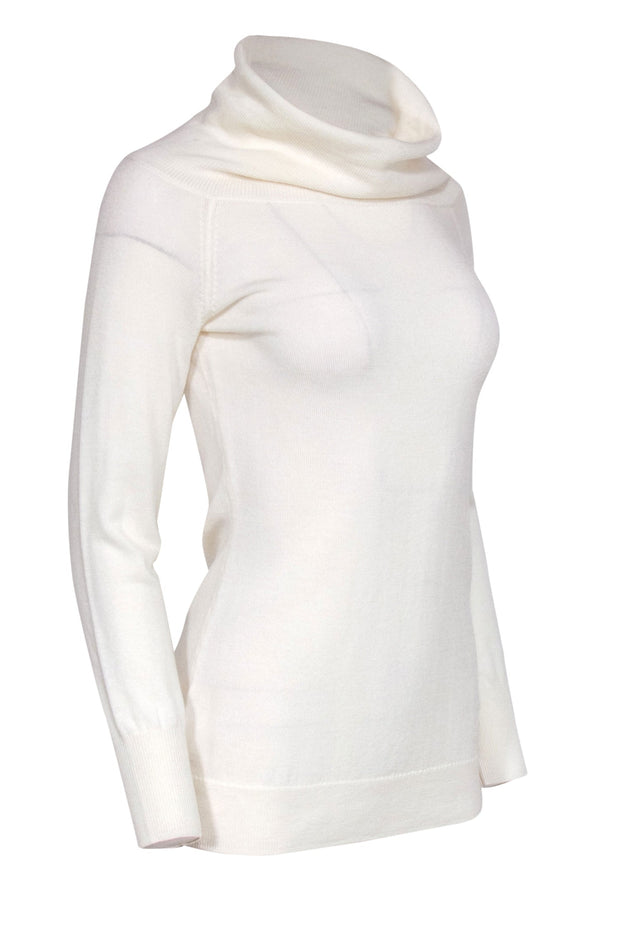 Current Boutique-Iris & Ink - White Wool Turtleneck Sweater Sz M
