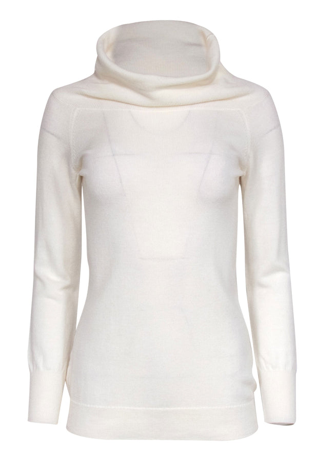 Current Boutique-Iris & Ink - White Wool Turtleneck Sweater Sz M