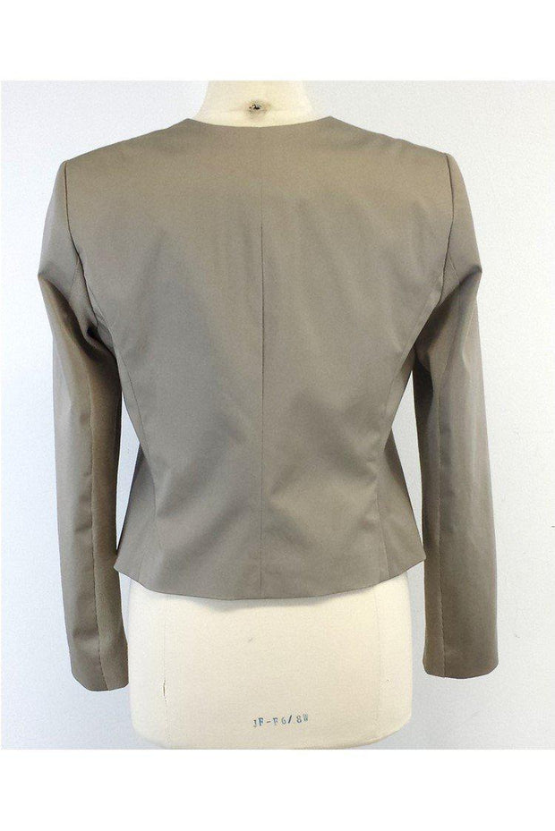 Current Boutique-Iris Setlakwe - Beige Cotton & Leather Jacket Sz 10