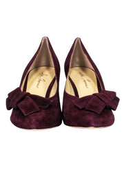 Current Boutique-Isa Tapia - Maroon Suede Pumps w/ Bow Sz 8.5