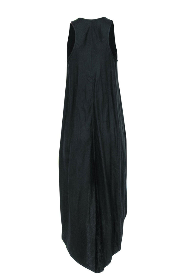 Current Boutique-Isaac Sellam - Hunter Green Sleeveless High-Low Midi Dress w/ Alligator Paneling Sz
