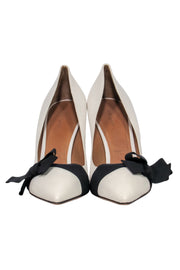 Current Boutique-Isabel Marant - Cream Pumps w/ Black Bow Tie Sz 11