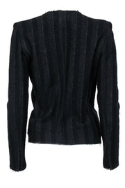 Current Boutique-Isabel Marant Etoile - Black & Green Striped Wool Blend Jacket Sz 6