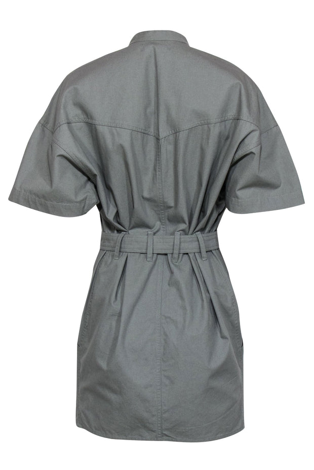 Current Boutique-Isabel Marant Etoile - Light Olive Button-Up Utility-Style Belted "Zolina" Sheath Dress Sz 6