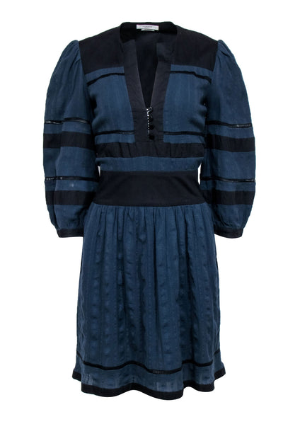 Current Boutique-Isabel Marant Etoile - Navy Blue Quarter Sleeve Dress Sz 8