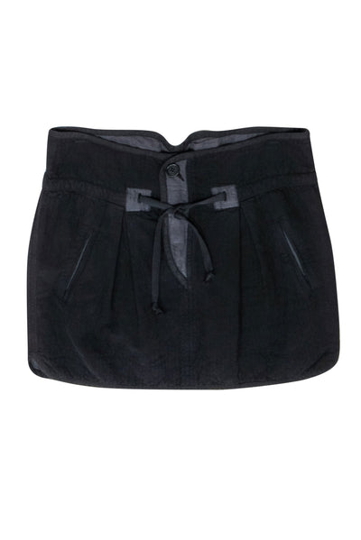 Current Boutique-Isabel Marant Etoile - Navy Drawstring Button Front Miniskirt Sz 0