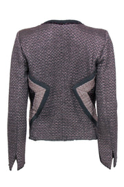 Current Boutique-Isabel Marant - Grey & Pink Metallic Zigzag Print Blazer Sz 2