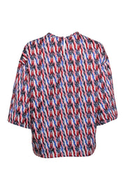 Current Boutique-Isabel Marant - Multicolored Cotton Cropped Sleeved Top Sz S