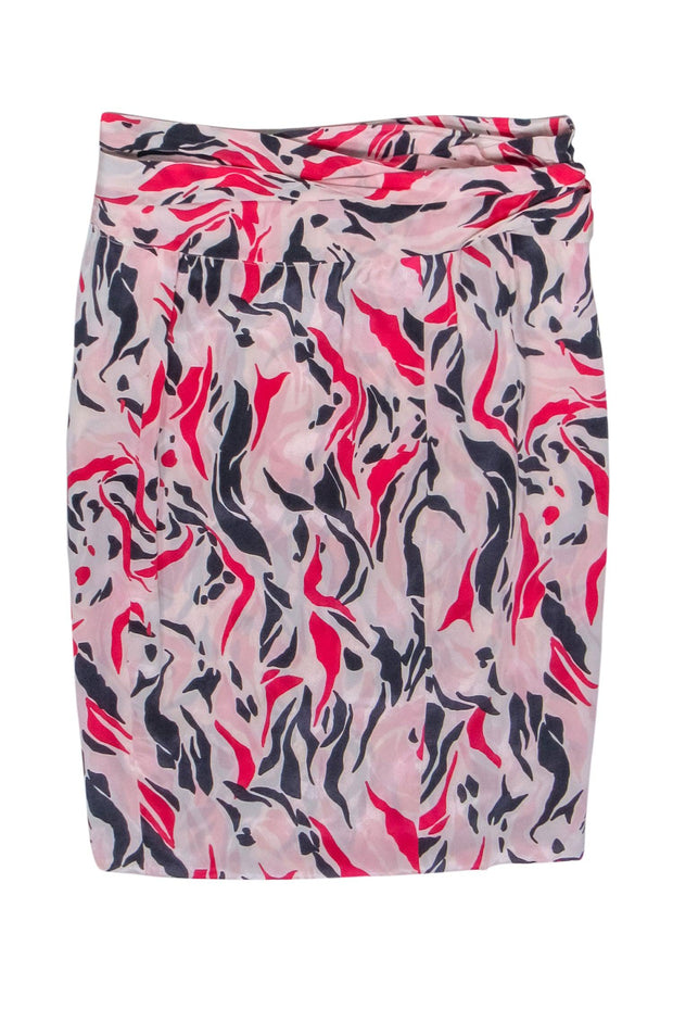 Current Boutique-Isabel Marant - Pink Cream & Navy Print Wrap Skirt Sz 8