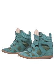 Current Boutique-Isabel Marant - Sage Green Suede Wedge Sneakers Sz 8