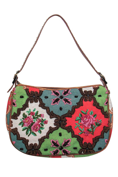 Current Boutique-Isabella Fiore - Quilted Floral Shoulder Bag w/ Beading