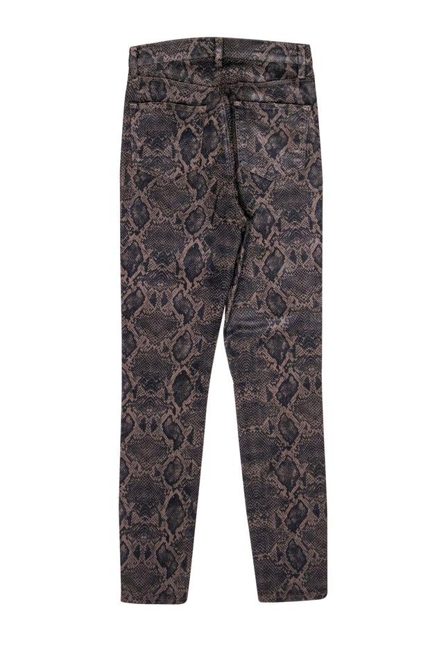Current Boutique-J Brand - Tan Snakeskin Printed Coated Skinny Jeans Sz 25