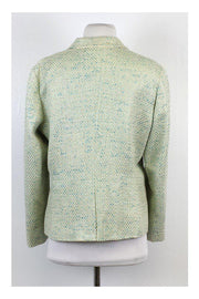 Current Boutique-J. McLaughlin - Cream & Blue Tweed Jacket Sz 12