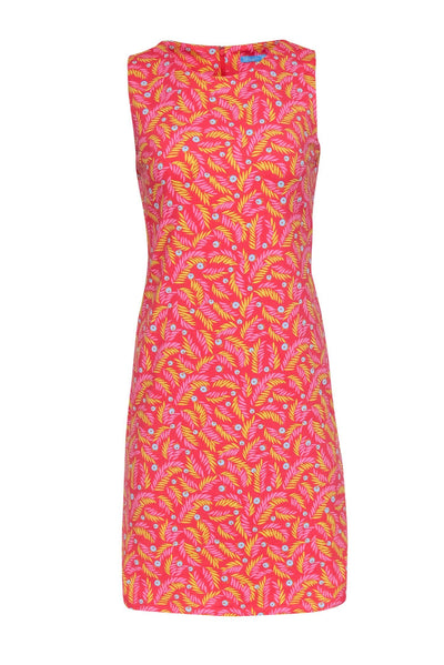 Current Boutique-J. McLaughlin - Pink & Yellow Print Sleeveless Shift Dress Sz XS