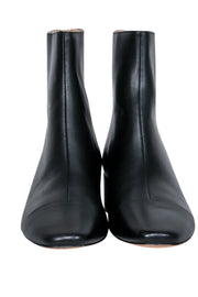 Current Boutique-J.Crew - Black Leather Almond Toe Chelsea Heel Booties Sz 8