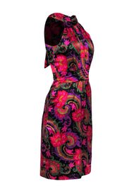 Current Boutique-J.Crew - Black & Multicolor Paisley Print Satin Dress Sz 0