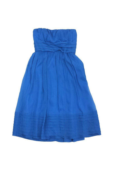 Current Boutique-J.Crew - Blue Chiffon Strapless Dress Sz 2