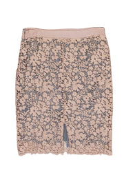 Current Boutique-J.Crew - Blush Pink Wool Lace Overlay Skirt Sz 4
