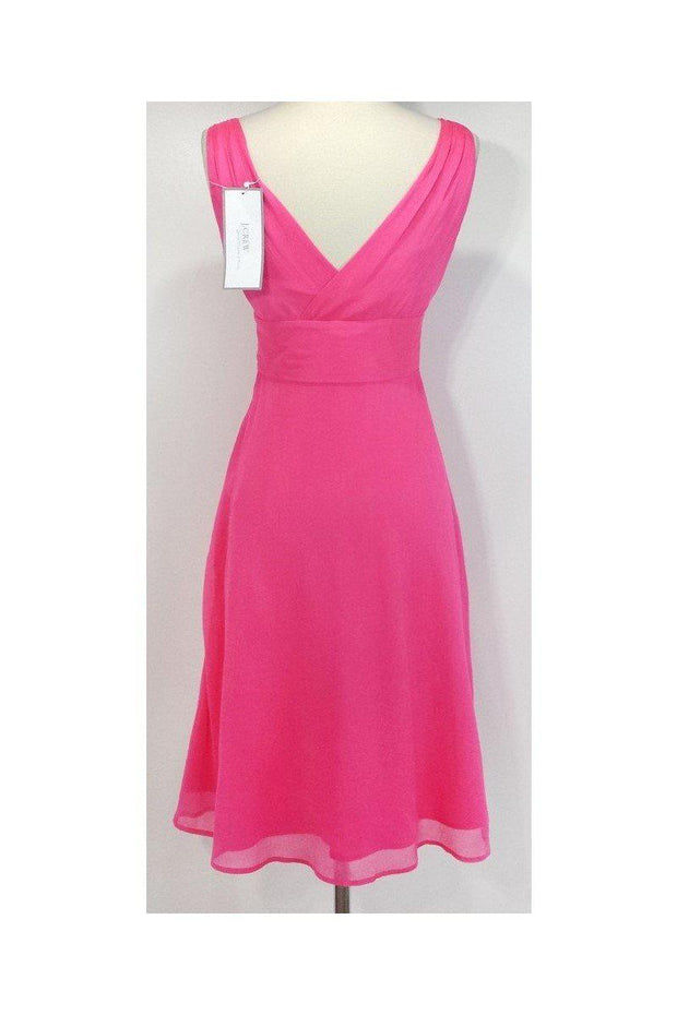 Current Boutique-J.Crew - Bright Pink Silk Empire Waist Dress Sz 2