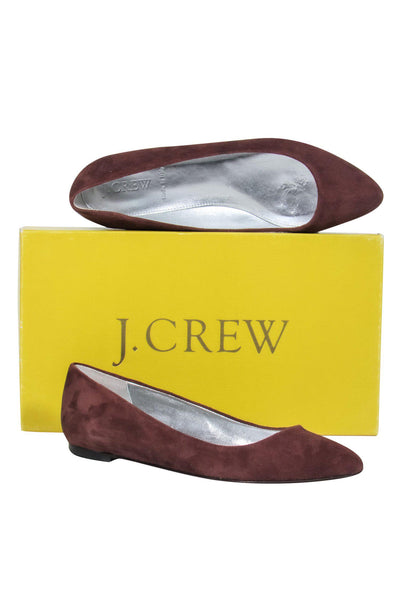 Current Boutique-J.Crew - Brown Suede Almond Toe Flats Sz 7