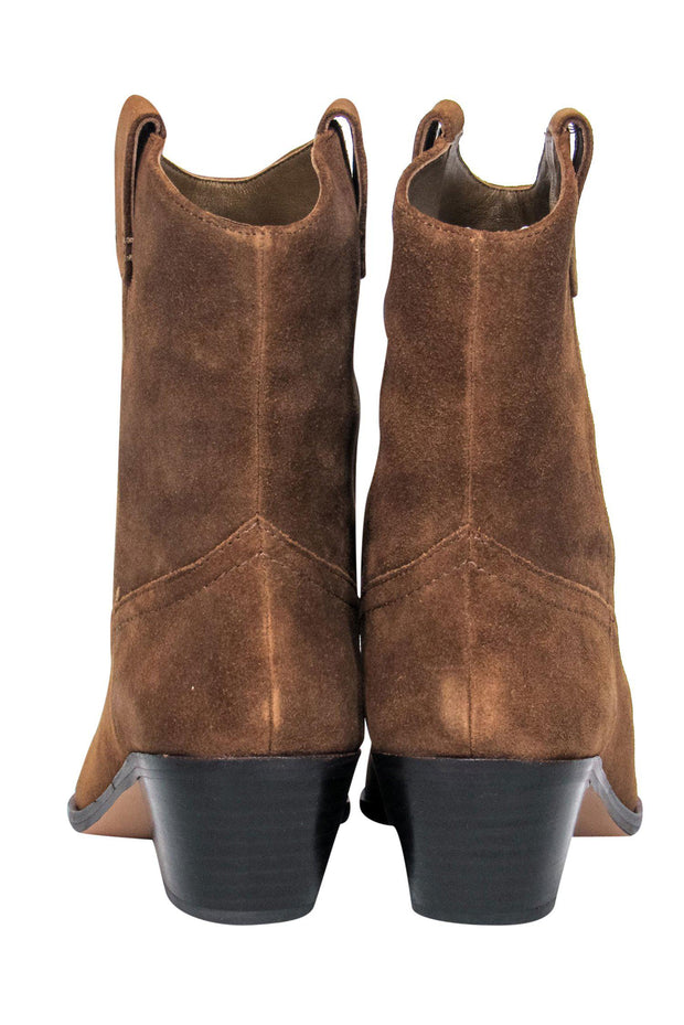Current Boutique-J.Crew - Brown Suede Western-Style Heeled Booties Sz 7.5