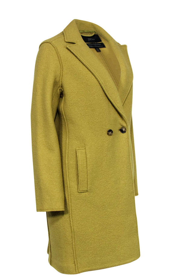 Current Boutique-J.Crew - Chartreuse Wool Longline Double Breasted Coat Sz 6