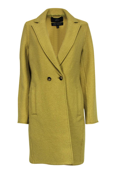 Current Boutique-J.Crew - Chartreuse Wool Longline Double Breasted Coat Sz 6