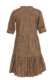 Current Boutique-J.Crew - Cheetah Print Tiered Ruffle Cotton Midi Dress Sz XS
