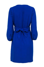 Current Boutique-J.Crew - Cobalt Blue Midi Wrap Dress w/ Puff Sleeves Sz 4