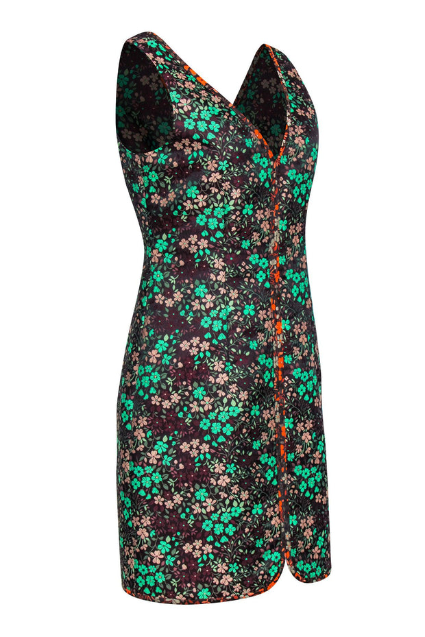 Current Boutique-J.Crew Collection - Brown Floral Print Sleeveless Sheath Dress Sz 6