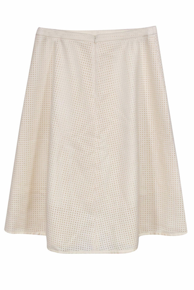 Current Boutique-J.Crew Collection - Cream Virgin Wool Skirt w/ Square Cutout Sz 6