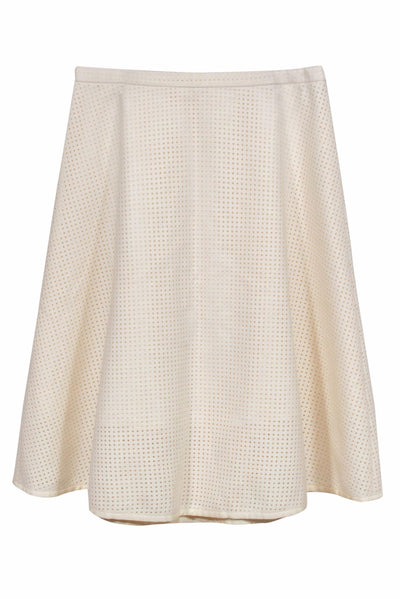 Current Boutique-J.Crew Collection - Cream Virgin Wool Skirt w/ Square Cutout Sz 6
