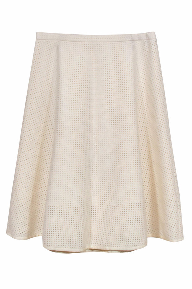 Current Boutique-J.Crew Collection - Cream Virgin Wool Skirt w/ Square Cutout Sz 6