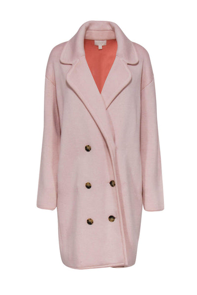Current Boutique-J.Crew Collection - Light Pink Double Breasted Longline Knit Coat Sz S