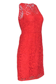 Current Boutique-J.Crew Collection - Orange Floral Lace Sleeveless Sheath Dress Sz 2