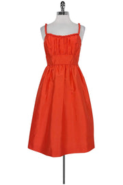 Current Boutique-J.Crew Collection - Orange Silk Dress Sz 2
